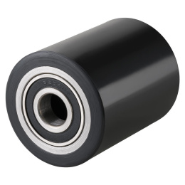 Hubwagenrolle Polyurethan schwarz 82 x 90 mm, Achse 25 mm...
