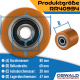 Hubwagenrolle Polyurethan braun 80 x 60 mm, Achse 25 mm inkl. Kugellager - Ersatzrolle