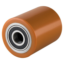Hubwagenrolle Polyurethan braun 80 x 100 mm, Achse 25 mm...