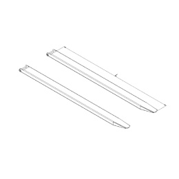 Gabelverlängerung 1600 x 80 x 40 mm - geschlossen - Spitze im Curved Design