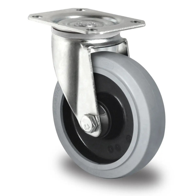 TPE Lenkrolle 100 mm auf Polypropylen-Felge mit Kugellager